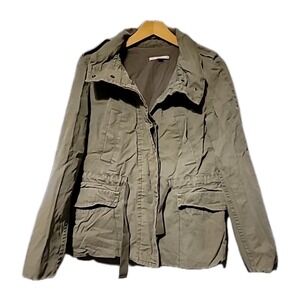 GAP Army Green TWILL‎ Button CINCH WAIST POCKETS Utility Jacket Sz XS